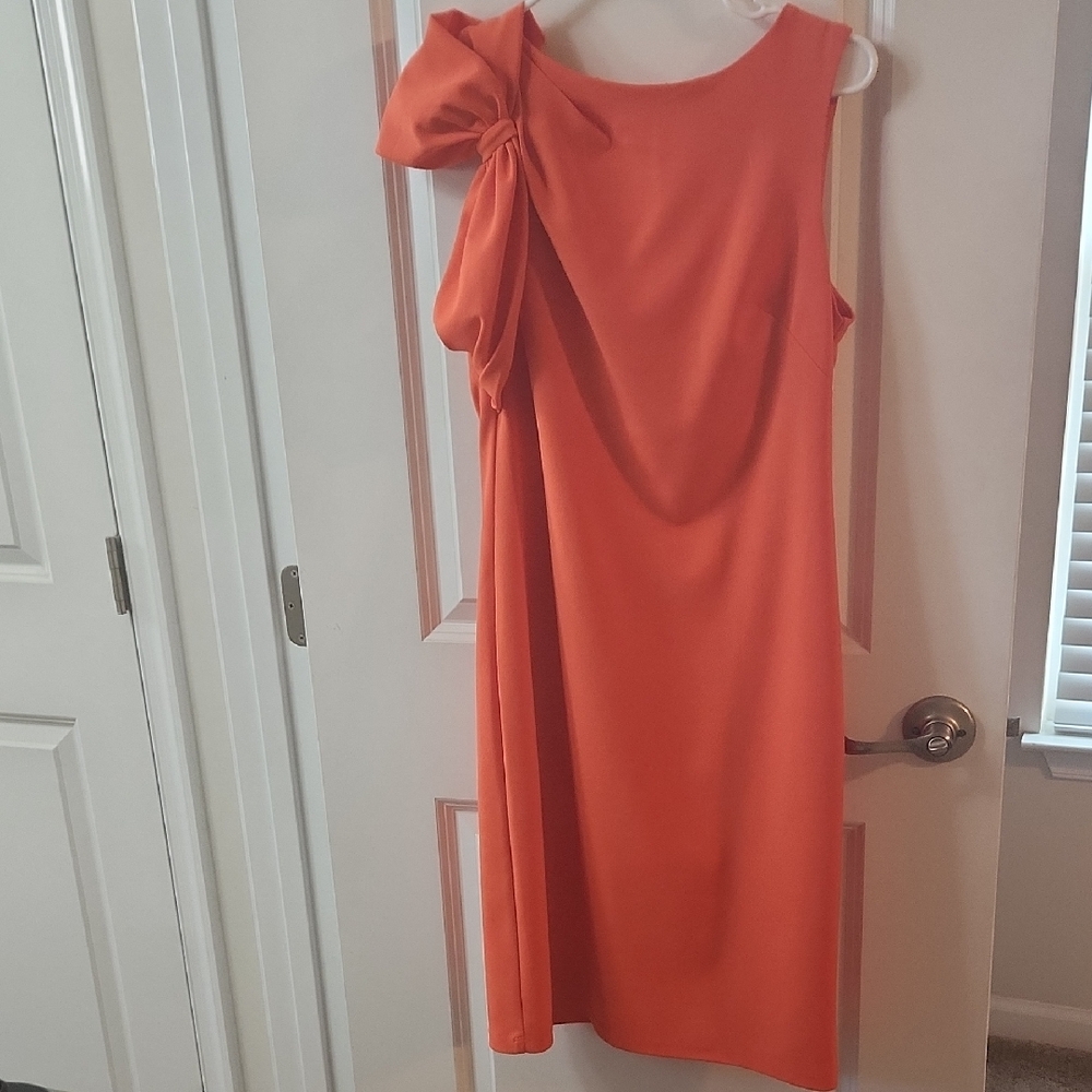 Chic Asymmetrical Orange Dress